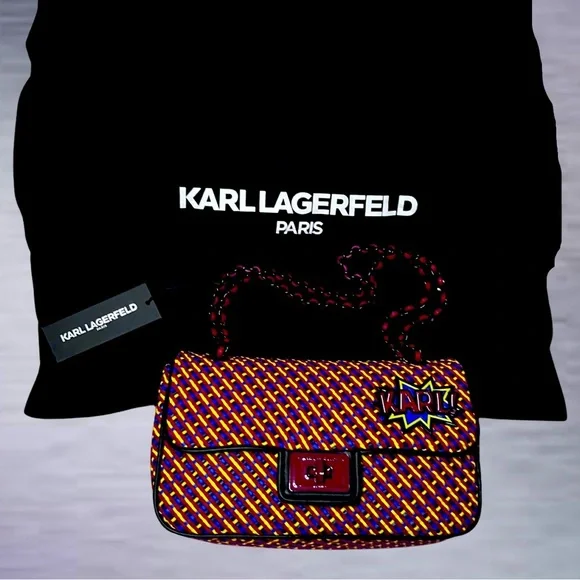 NWT Karl Lagerfeld Paris Agyness Textured
Shoulder Bag Comes with Dusty - Picture 15 of 15